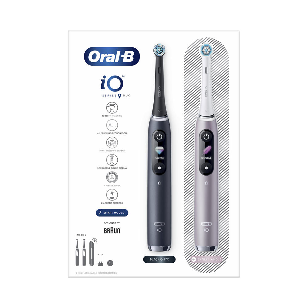 ORAL-B - PROMO PACK iO9 Ηλεκτρική Οδοντόβουρτσα (Black Onyx) & Extra Handle (Rose Quarz)